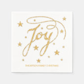 JOY Text Faux Gold Glitter look & Custom Title Servet (Voorkant)