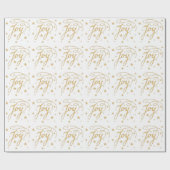 JOY Text Pattern in Faux Gold Glitter look Stars Cadeaupapier (Vlak)