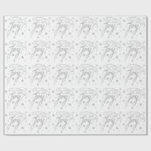 JOY Text Pattern in Faux Silver Glitter look Stars Cadeaupapier (Vlak)