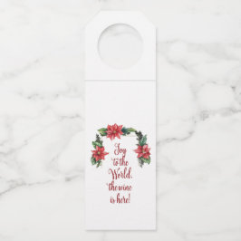 Joy the Wine is Here Christmas Bottle Hanger Label