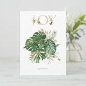Joy tijdens kerstmis Tropische Groene Palm Leaves Feestdagenkaart (Staand voorkant)