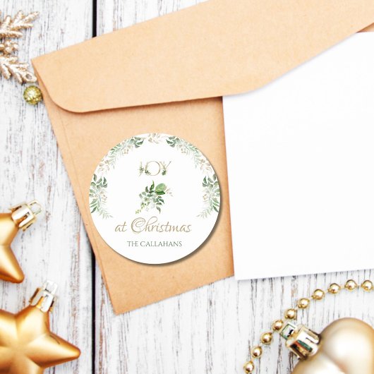 Joy tijdens kerstmis Tropische Groene Palm Leaves Ronde Sticker