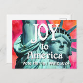 Joy to America Harris Walz Briefkaart (Voorkant / Achterkant)