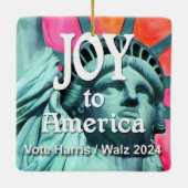 Joy to America Harris Walz Keramisch Ornament (Achterkant)
