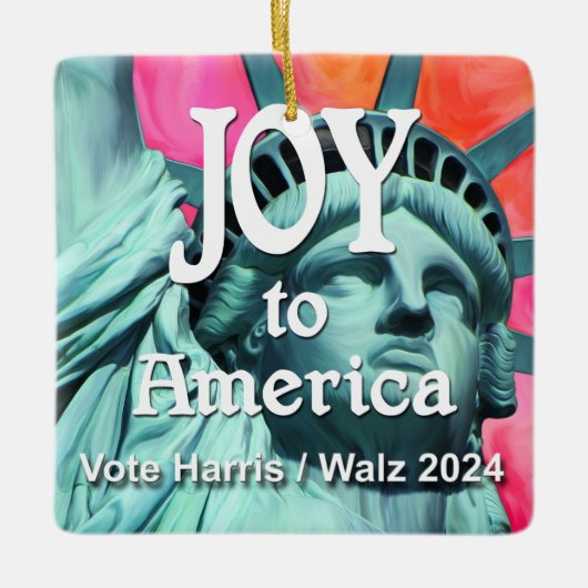 Joy to America Harris Walz Keramisch Ornament (Voorkant)