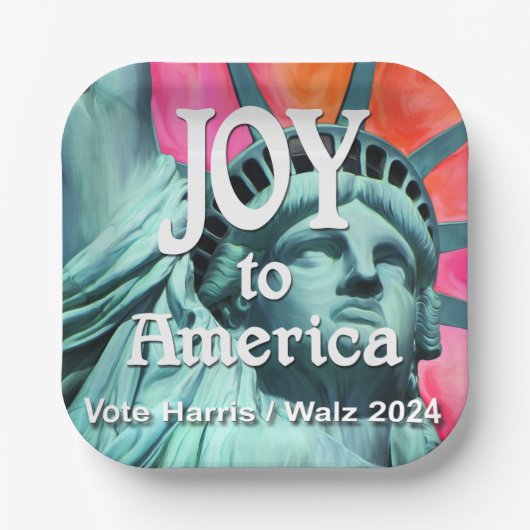 Joy to America Harris Walz Papieren Bordje (Voorkant)