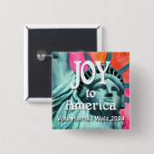 Joy to America Harris Walz Vierkante Button 5,1 Cm (Voorkant /achterkant)