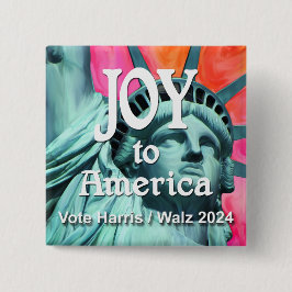 Joy to America Harris Walz Vierkante Button 5,1 Cm