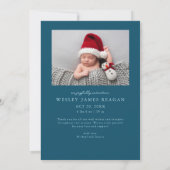 Joy To Our World Teal Multi Photo Birth Aankondiging (Achterkant)