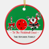 Joy to the Pickleball Court Santa Personalized Keramisch Ornament (Voorkant)