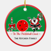 Joy to the Pickleball Court Santa Personalized Keramisch Ornament (Achterkant)