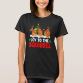 Joy To The Squirrel Christmas Santa Elf Reindeer S T-shirt (Voorkant)