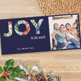 Joy to the World 1 foto Moderne kerst Kaart