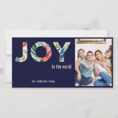 Joy to the World 1 foto Moderne kerst Kaart (Voorkant)