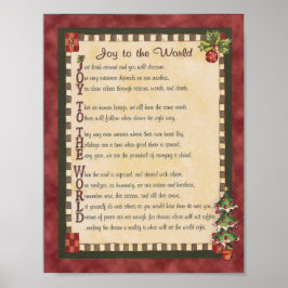 "Joy to the World" Acrostic Poem Canvas afdrukken Poster
