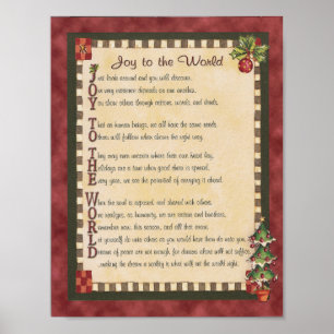 "Joy to the World" Acrostic Poem Canvas afdrukken Poster
