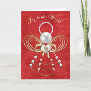 Joy to the World - Angel of Joy - Red Feestdagen Kaart
