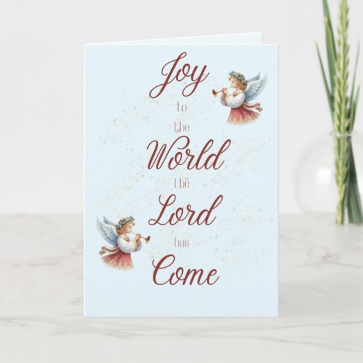 Joy to the World Angels Kerst Kaart (Voorkant)