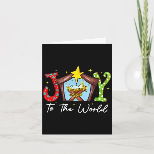 Joy To The World Baby Jesus Christmas Nativity Sce Kaart (Voorkant)