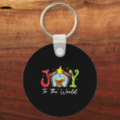 Joy To The World Baby Jesus Christmas Nativity Sce Sleutelhanger (Voorkant)