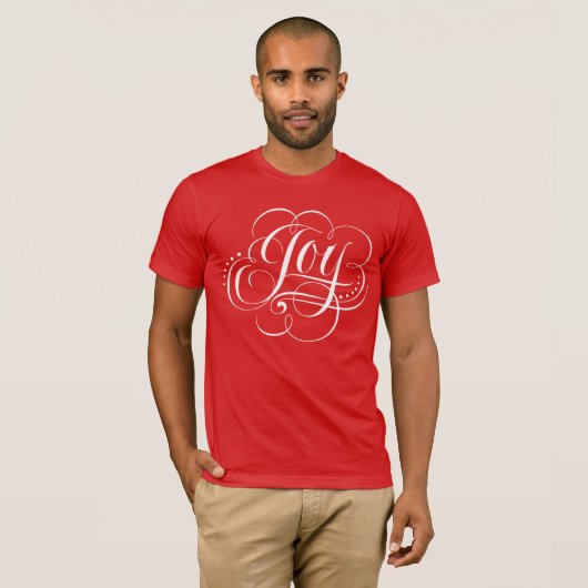 Joy to the World Chalkboard Fancy Chalk Lettering T-shirt (Voorkant volledig)