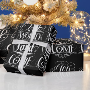 Joy to the World Christelijk kerstschoolbord Cadeaupapier