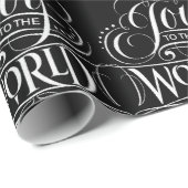 Joy to the World Christelijk kerstschoolbord Cadeaupapier (Rol Hoek)