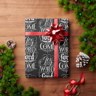 Joy to the World Christelijk kerstschoolbord Cadeaupapier