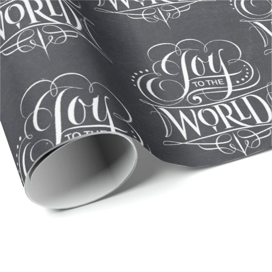 Joy To The World - Christelijke kerstkrijt Cadeaupapier (Rol Hoek)