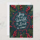 Joy to the World Christian Christmas Card Feestdagenkaart (Achterkant)