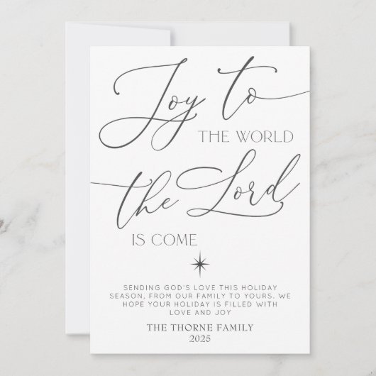 Joy To The World Christian Photo Holiday Card Kaart (Voorkant)