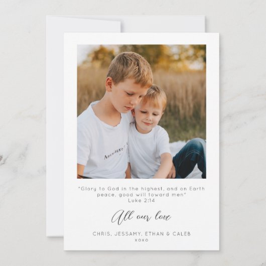 Joy To The World Christian Photo Holiday Card Kaart (Achterkant)