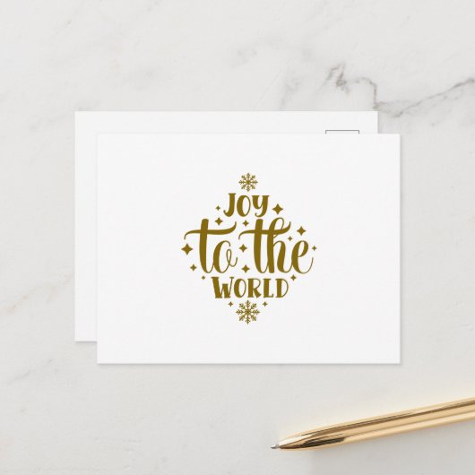 Joy to the World Christmas Briefkaart (Voorkant / Achterkant in situ)