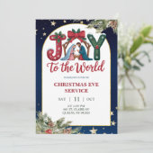 Joy to the World Christmas Church Service Kaart (Staand voorkant)