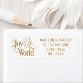 Joy To The World Christmas Feestdagen Gold Script Etiket (Insitu)