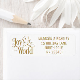 Joy To The World Christmas Feestdagen Gold Script Etiket