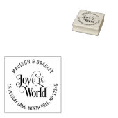 Joy To The World Christmas Feestdagen Gold Script Rubberstempel (Gestempeld)