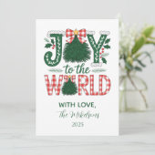 Joy to the World Christmas Feestdagenkaart (Staand voorkant)