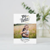 Joy To the World Christmas Holiday Photo Modern Briefkaart (Staand voorkant)