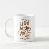 Joy to the World Christmas Lettering Burnt Orange Koffiemok (Links)