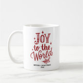 Joy to the World Christmas Lettering Red Koffiemok (Links)