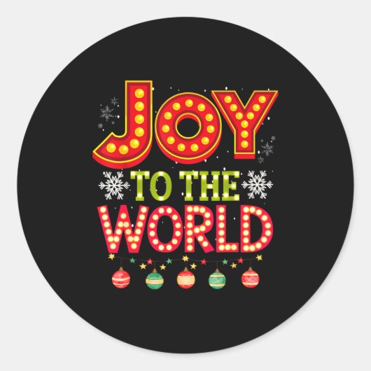 Joy To The World Christmas Pajamas For Kids, Women Ronde Sticker (Voorkant)