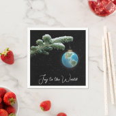 Joy to the World Christmas World Globe Ornament Servet (Insitu)