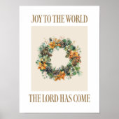 Joy to the World Christmas Wreath Poster (Voorkant)