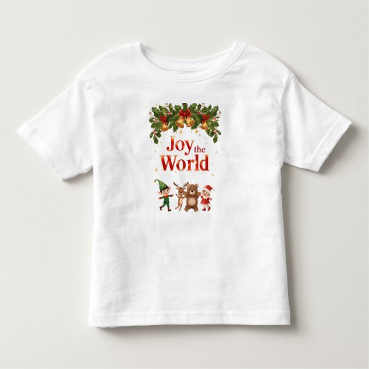 Joy to the World Cute Kids Christmas T-Shirt (Voorkant)