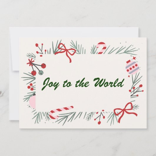 Joy to the World Elegant Christian Christmas Card Feestdagenkaart (Voorkant)