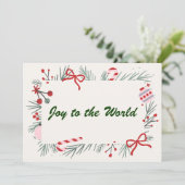 Joy to the World Elegant Christian Christmas Card Feestdagenkaart (Staand voorkant)