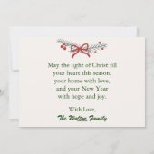 Joy to the World Elegant Christian Christmas Card Feestdagenkaart (Achterkant)