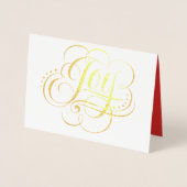 Joy to the World Elegant Gold Foil Red Christmas Folie Kaarten (Voorkant)