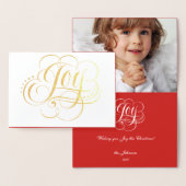 Joy to the World Elegant Gold Foil Red Christmas Folie Kaarten (Display)
